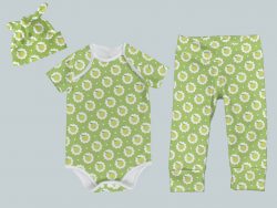 Everyday Set with Onesie, Joggers and Knotted Hat - Green Apple