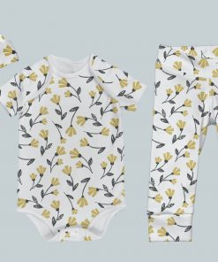 Everyday Set with Onesie, Joggers and Knotted Hat - Picking Flowers