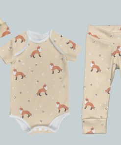 Everyday Set with Onesie, Joggers and Knotted Hat - Fantastic Foxes
