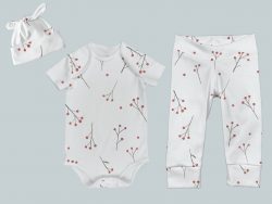 Everyday Set with Onesie, Joggers and Knotted Hat - Winter Berry