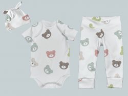 Everyday Set with Onesie, Joggers and Knotted Hat - All Over Bears