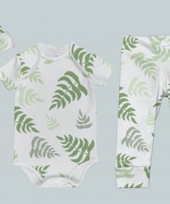 Everyday Set with Onesie, Joggers and Knotted Hat - Ferns