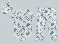 Everyday Set with Onesie, Joggers and Knotted Hat - Blue Berry Blue