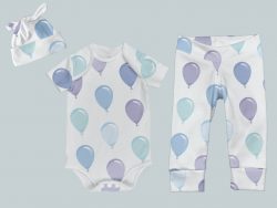 Everyday Set with Onesie, Joggers and Knotted Hat - Balloons