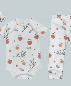 Everyday Set with Onesie, Joggers and Knotted Hat - Cheery Cherry