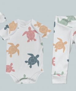 Everyday Set with Onesie, Joggers and Knotted Hat - Sea Turtle Swim