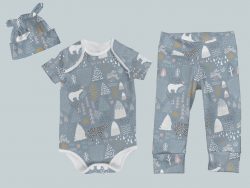 Everyday Set with Onesie, Joggers and Knotted Hat - Bear Blue