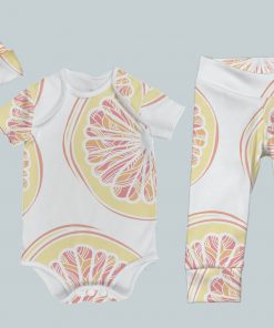 Everyday Set with Onesie, Joggers and Knotted Hat - Grapefruit Slice