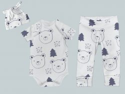 Everyday Set with Onesie, Joggers and Knotted Hat - Woodsy Bear
