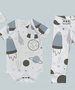 Everyday Set with Onesie, Joggers and Knotted Hat - Out of This World