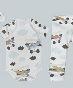 Everyday Set with Onesie, Joggers and Knotted Hat - Plane & More Planes