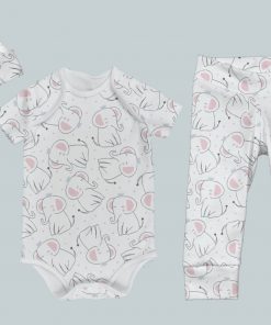 Everyday Set with Onesie, Joggers and Knotted Hat - Joyful Elephant