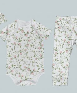 Everyday Set with Onesie, Joggers and Knotted Hat - Vine and Roses