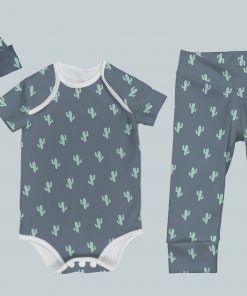 Everyday Set with Onesie, Joggers and Knotted Hat - Cactus Green