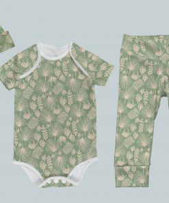 Everyday Set with Onesie, Joggers and Knotted Hat - Ever Green