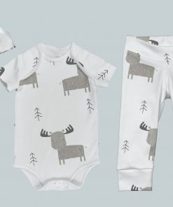 Everyday Set with Onesie, Joggers and Knotted Hat - Moose